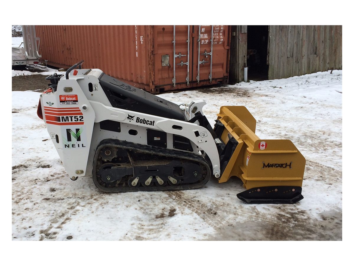 Martatch compact skid steer snow pusher